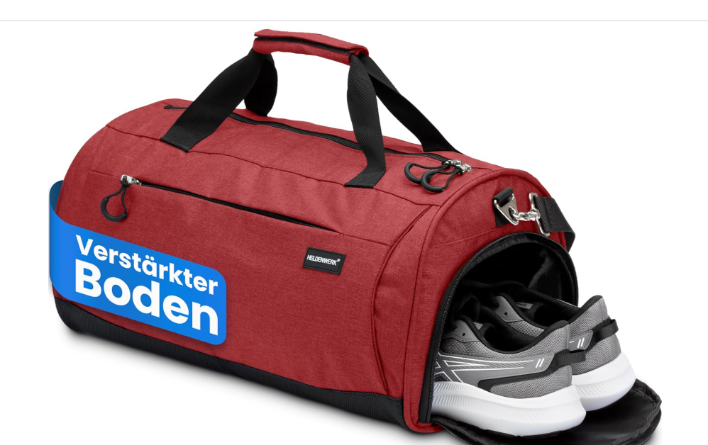 HELDENWERK Sports Bag – Sporttas Met Schoenenvak & Waterdicht Natvak – Trainings- en Reistas voor Dames & Heren – Fitness, Travel & Weekend Bag – 50L – Rosé