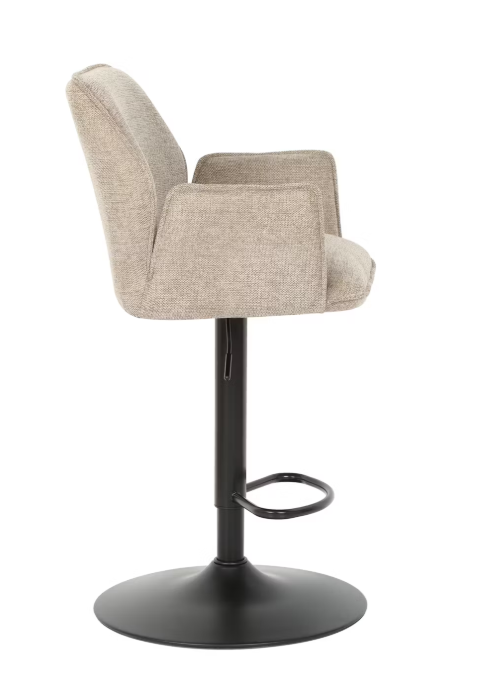 Multifurn Jill Barkruk Set van 2 Verstelbaar – Linnen Taupe – 51 x 53 x 96–116 cm -Zwart/Beige