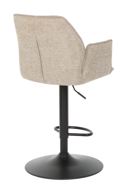 Multifurn Jill Barkruk Set van 2 Verstelbaar – Linnen Taupe – 51 x 53 x 96–116 cm -Zwart/Beige