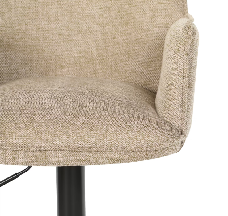 Multifurn Jill Barkruk Set van 2 Verstelbaar – Linnen Taupe – 51 x 53 x 96–116 cm -Zwart/Beige