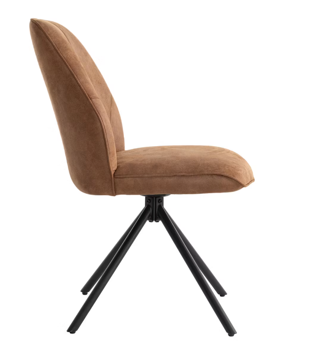 Criks Design Nova Draaibare Eetkamerstoel – Set van 2 – Cognac – 54 x 64 x 87 cm