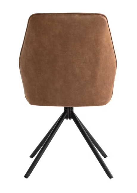 Criks Design Nova Draaibare Eetkamerstoel – Set van 2 – Cognac – 54 x 64 x 87 cm