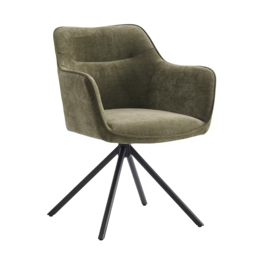Criks Design Preston draaibare eetkamerstoel 2 stuks – green – 80,5 x 58 x 59 cm