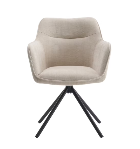 Criks Design Preston Draaibare Eetkamerstoel 2-pack – Beige – 180° draaibaar – 80,5 x 58 x 59 cm