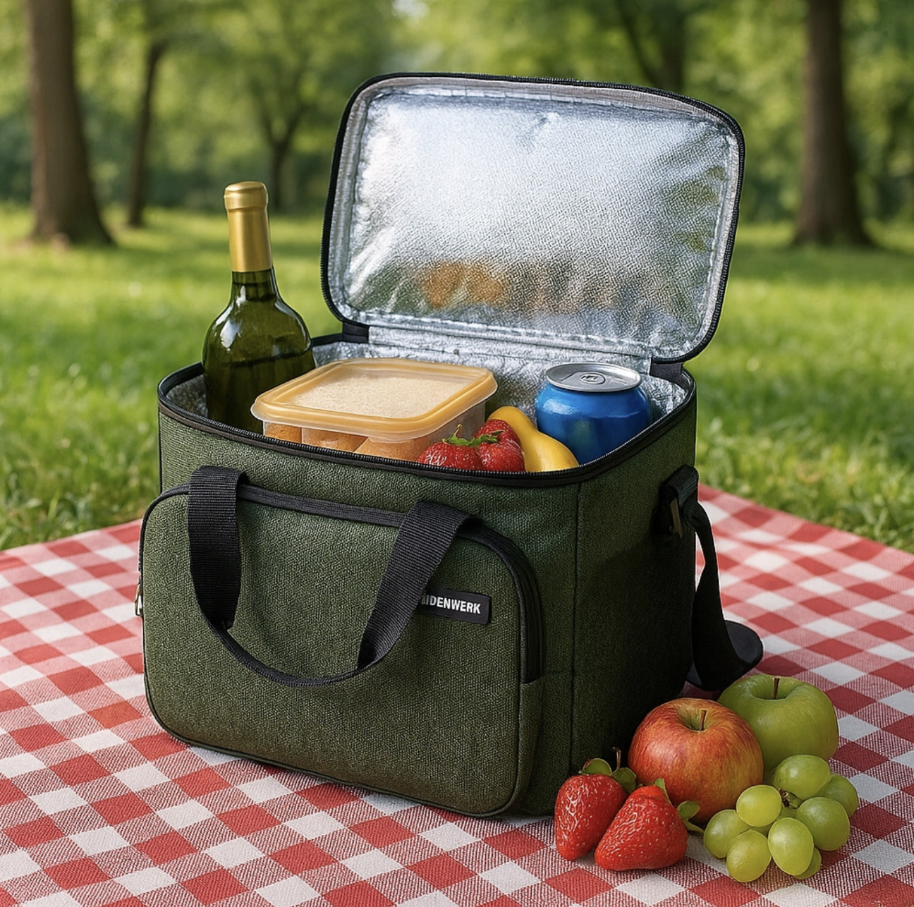 Heldenwerk thermotas lunch- en picknicktas – 10L – 29x22x20 cm – lichtgrijs – isolerende strand- en koeltas