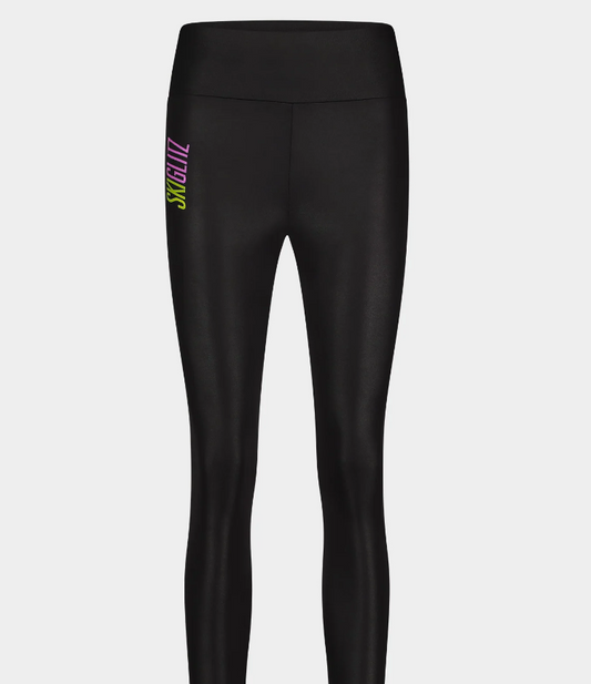 Skiglitz Sisi Legging – Black – Maat 34 – Glanzende Ski Legging met Iconisch Logo