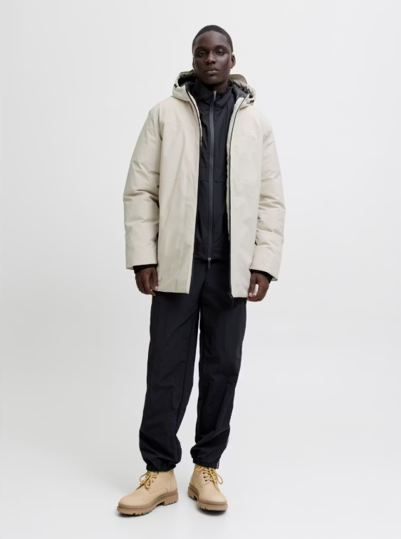 Jack & Jones Planet Parka Jas XL - Moonbeam - Heren - Lichtgewicht Warm & Winddicht