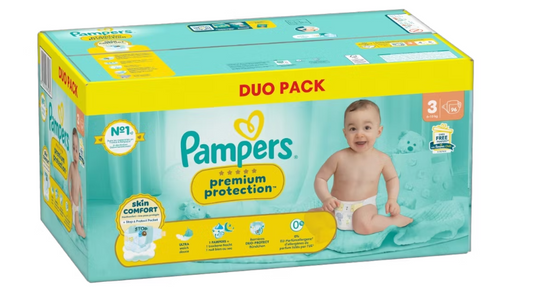 Pampers Premium Protection Luiers Maat 3 - 96 Stuks - 6-10 kg - Wit