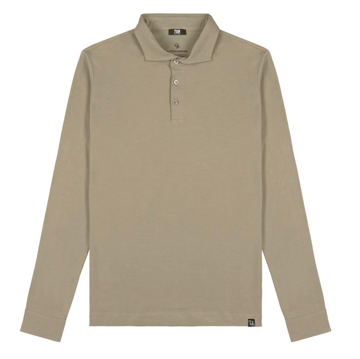 7Square Skyr Polo Long Sleeve - Beach Sand - Maat XL - Comfortabele katoenmix