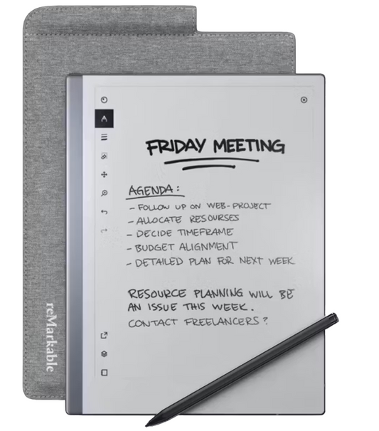 reMarkable 2 Paper Tablet – 187 x 246 mm – Grijs – met Marker Plus & Folio – Refurbished