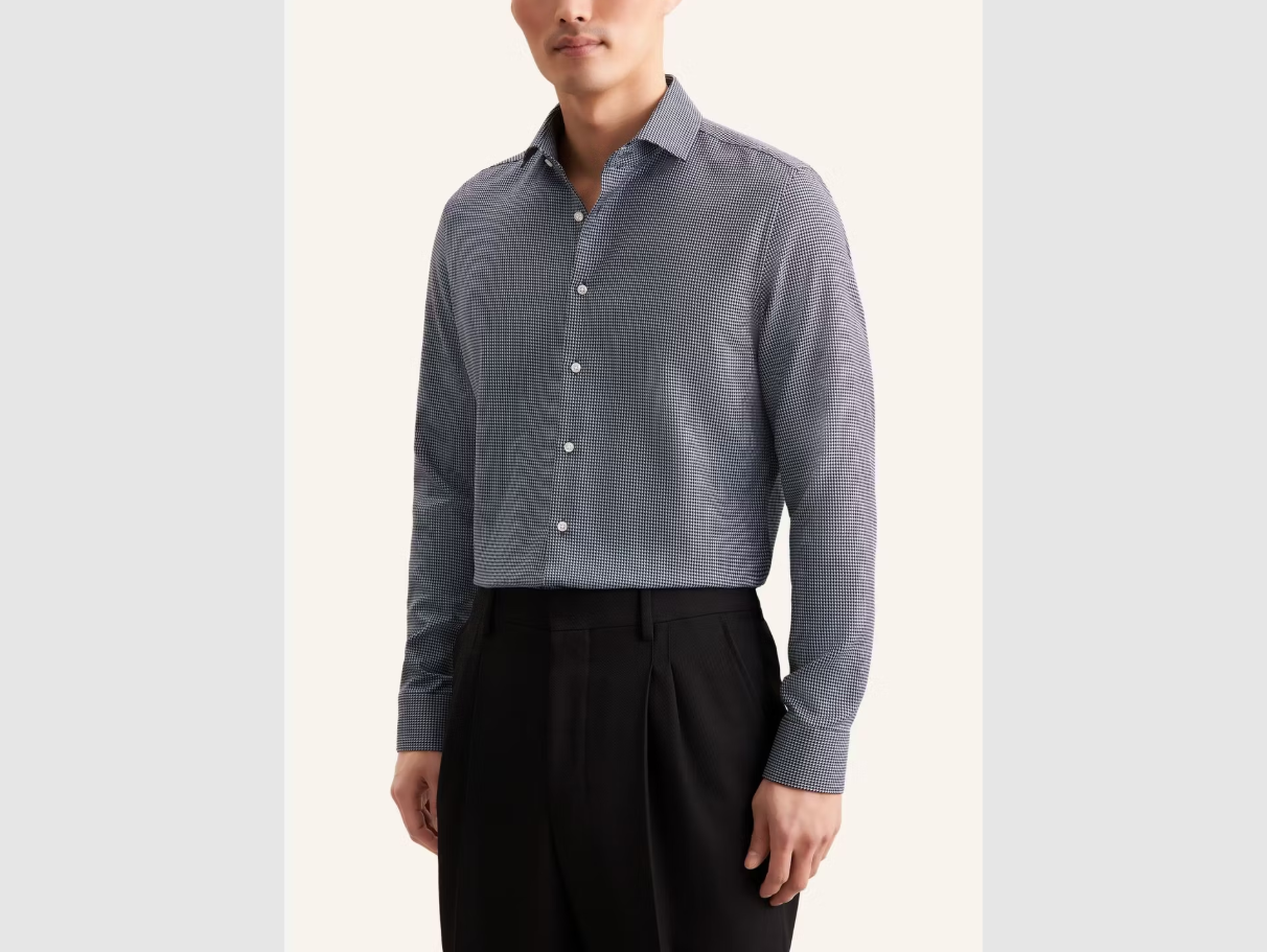Seidensticker – Spread Kent Business Shirt – Slim Fit & Non-Iron – Navy – Maat 39