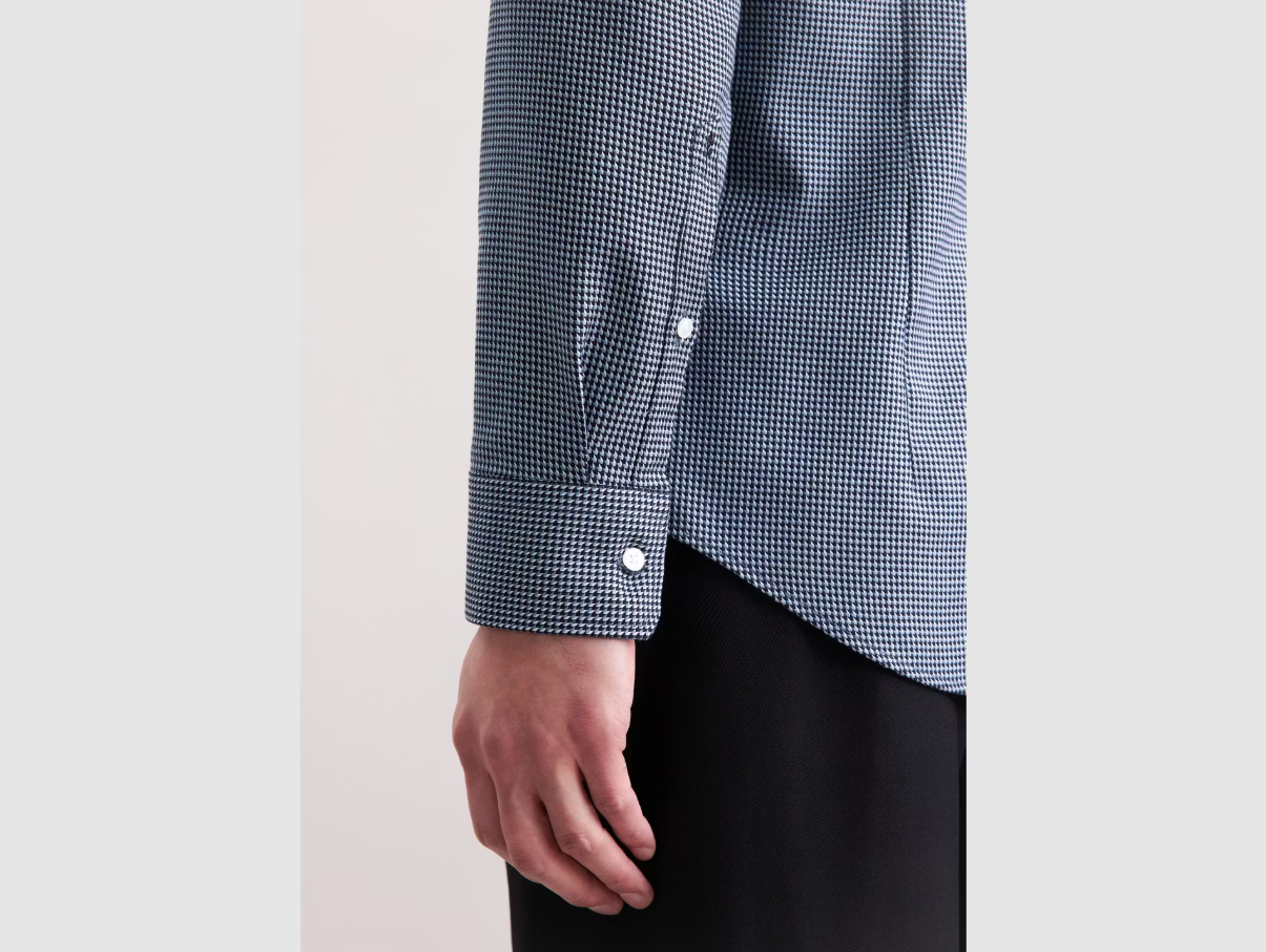 Seidensticker – Spread Kent Business Shirt – Slim Fit & Non-Iron – Navy – Maat 39