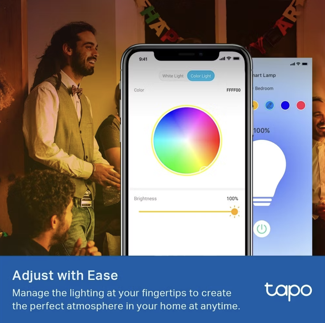 Tapo Wifi LED Lamp L530E E27 A60 115 × 60 mm – Instelbare wit- en lichtkleuren