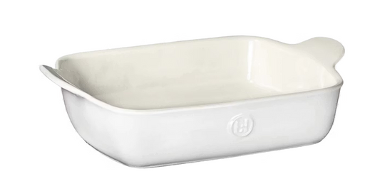 Emile Henry – Rechthoekige Ovenschaal – 41,5 x 26 cm & 3,8 l Inhoud – Met Gelijkmatige Warmteverdeling & Krasbestendig Glazuur – Voor Ovenschotels & Lasagne – Wit Keramiek