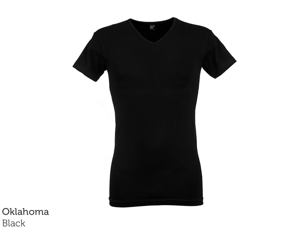 Alan Red – 4x Ottawa T-Shirt – Body Fit & Zacht Stretchkatoen – Zwart – Maat L