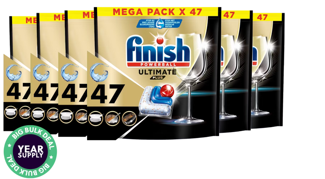 Finish Ultimate Plus All-in-One Vaatwastabletten – 6 x 47 Stuks (282 Tabletten)