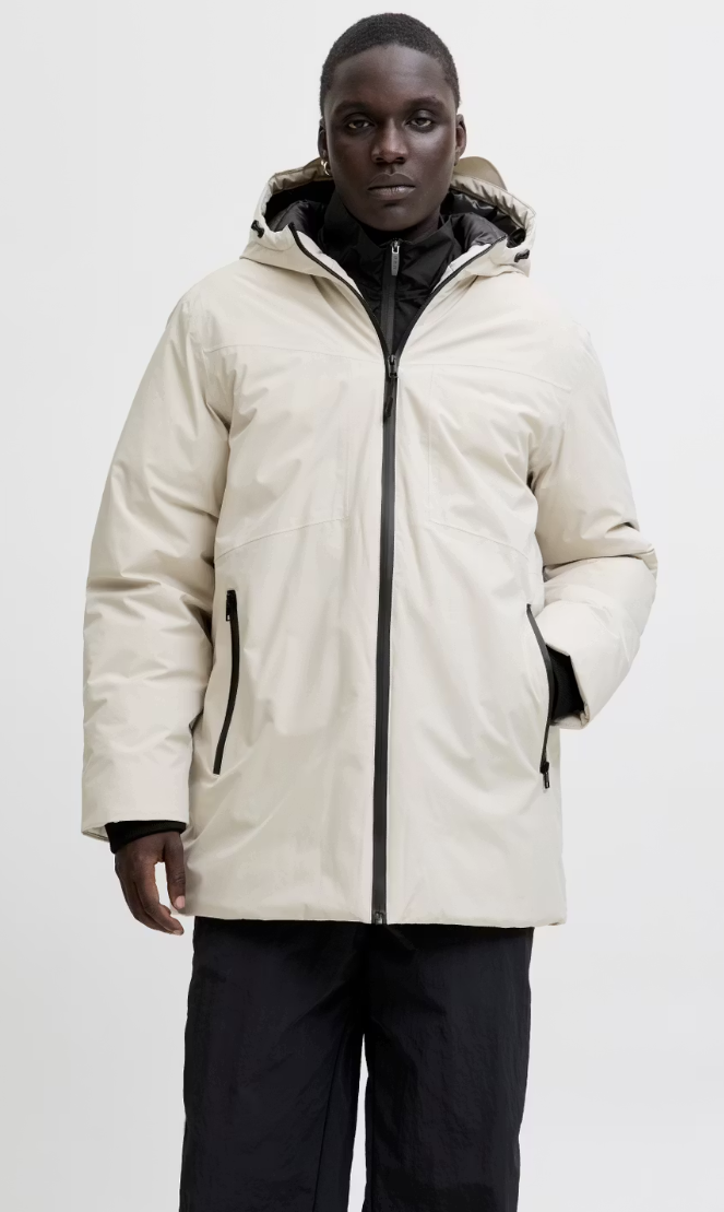 Jack & Jones Planet Parka Herenjas – Maat M – kleur Cream