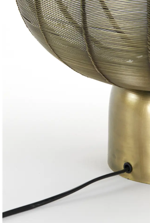 Light & Living Tafellamp SUNEKO Ø35 cm – Antiek Brons – Gevlochten Metaal – Modern & Robuust – E27
