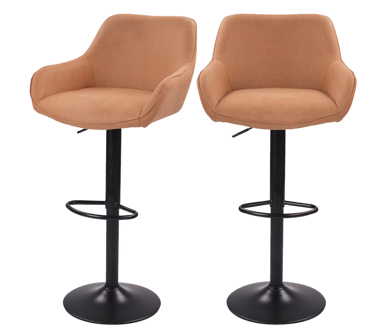 Dutchbone Oliver Barkruk - Cognac - 56 x 54 x 109 cm - Set van 2