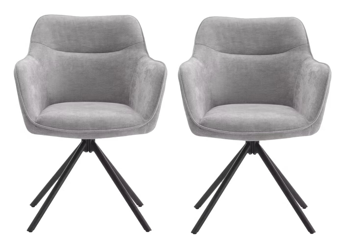Criks Design Preston Draaibare Eetkamerstoel - 80,5x58x59 cm - Zwarte Poten - Set van 2