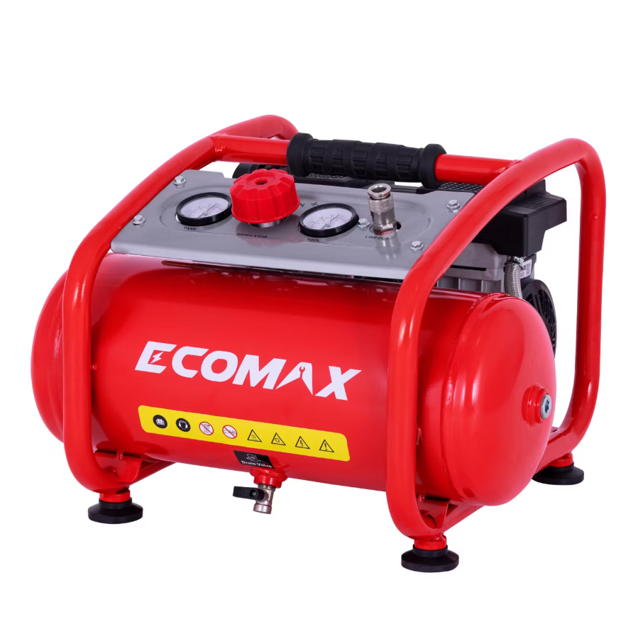 Ecomax - 11 L Stille Luchtcompressor - 800 W - Olievrij