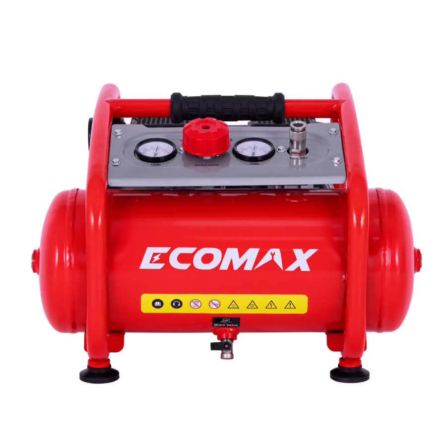 Ecomax - 11 L Stille Luchtcompressor - 800 W - Olievrij