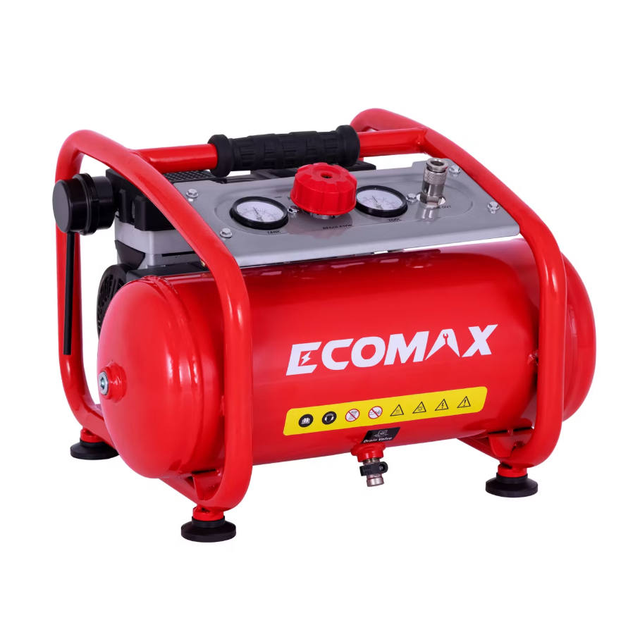 Ecomax - 11 L Stille Luchtcompressor - 800 W - Olievrij