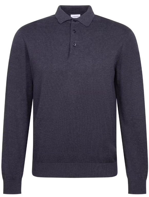 Seidensticker Gebreide Polo-Pullover Heren - Navy - Maat M - 100% Katoen