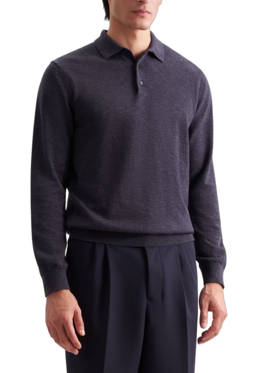 Seidensticker Gebreide Polo-Pullover Heren - Navy - Maat M - 100% Katoen