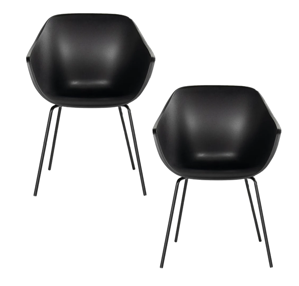 Hartman Eetkamerstoel Julia – Set van 2 - Max.125 kg – 59 x 57 x 83 cm - Zwart