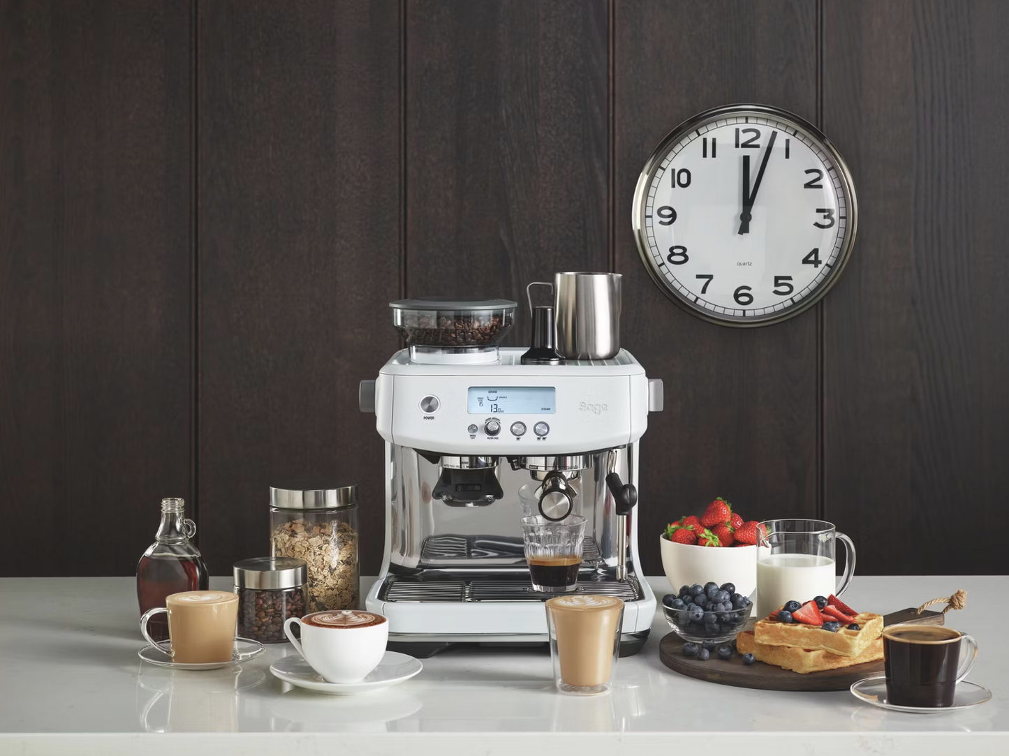 Sage The Barista Pro SES878 - Espressomachine met Koffiemolen – Sea Salt RVS
