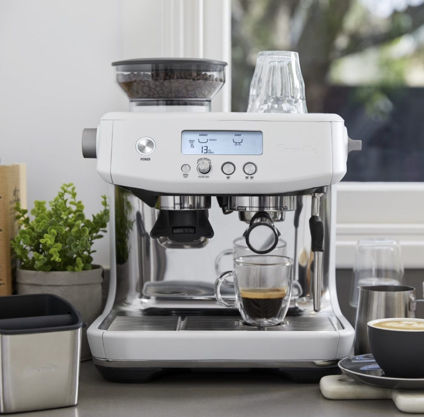 Sage The Barista Pro SES878 - Espressomachine met Koffiemolen – Sea Salt RVS