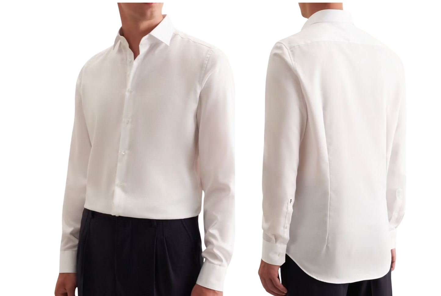 Seidensticker Business Overhemd Heren | 100% Katoen | New Kent Kraag | Slim Fit of Regular Fit | Wit
