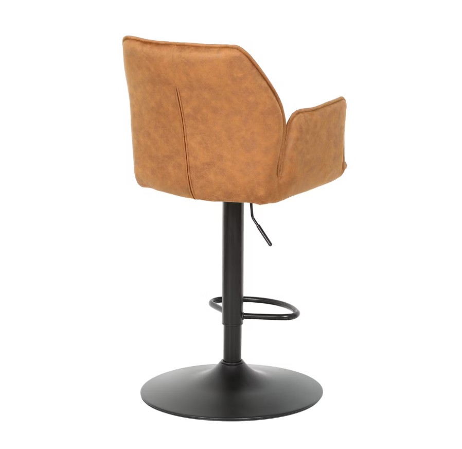 Set van 2 Jill Barkrukken - Verstelbaar - Velvet/Metal - 51x53x96-116 cm - Cognac