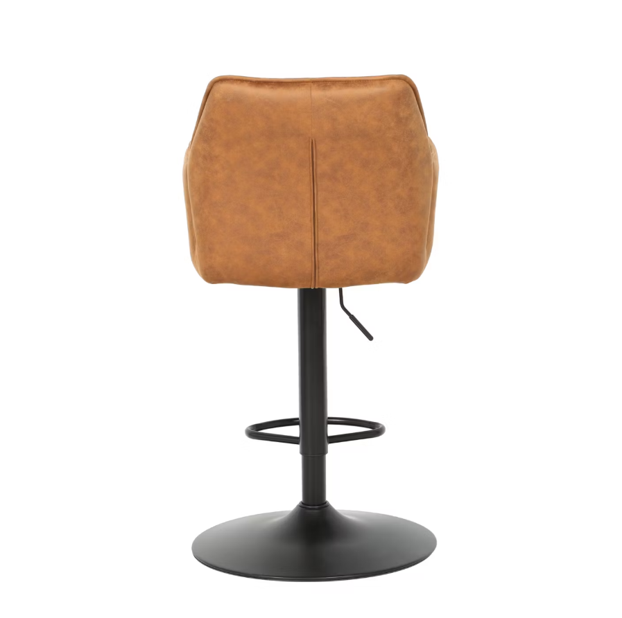 Set van 2 Jill Barkrukken - Verstelbaar - Velvet/Metal - 51x53x96-116 cm - Cognac