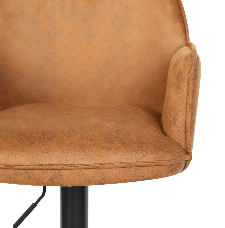 Set van 2 Jill Barkrukken - Verstelbaar - Velvet/Metal - 51x53x96-116 cm - Cognac