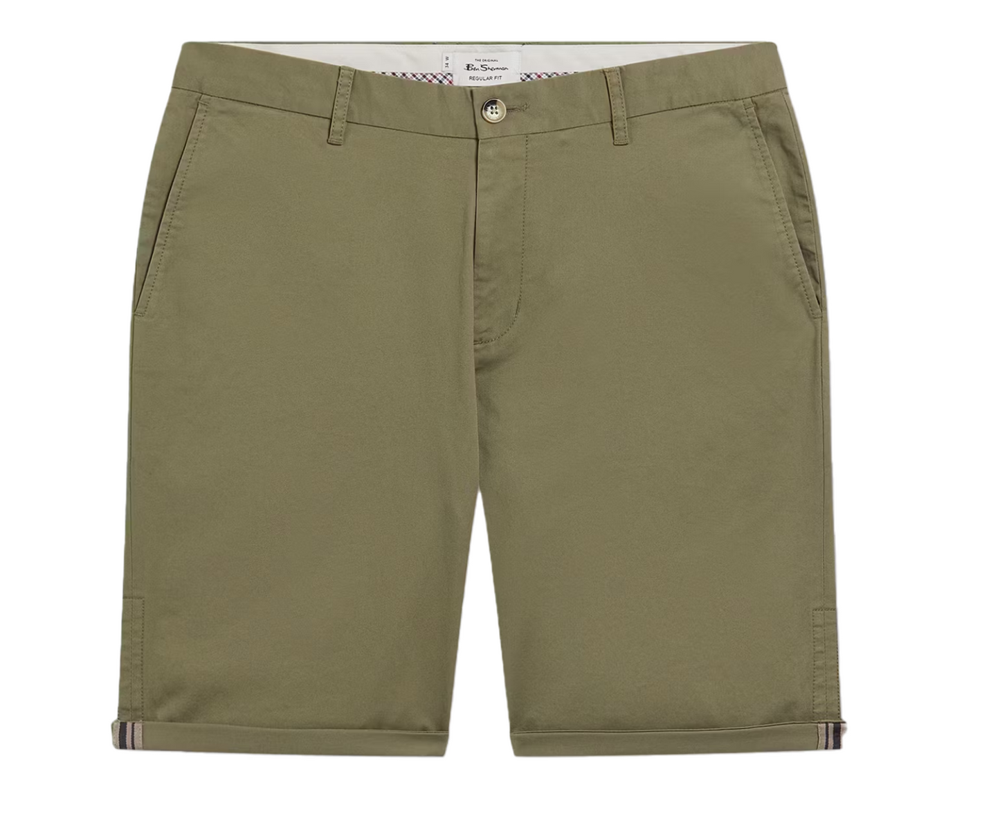 Ben Sherman Signature Chino Shorts Heren | Maat 29 | Litchen Green | Slim Fit | Katoen Stretch