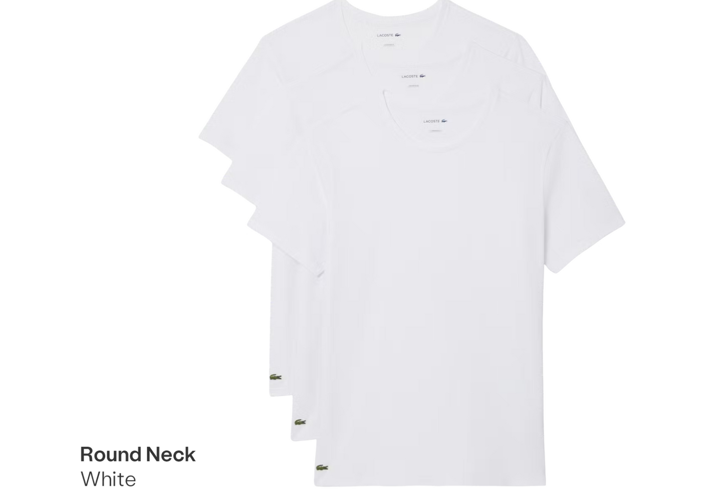 Lacoste Basic T-Shirts Heren | Slim Fit | 100% Katoen Jersey | 6 Stuks - Maat L