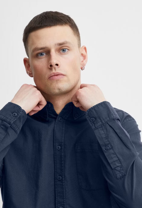 Blend Overhemd Oxford Dress Blues - Maat M - Stijlvol Casual Herenoverhemd