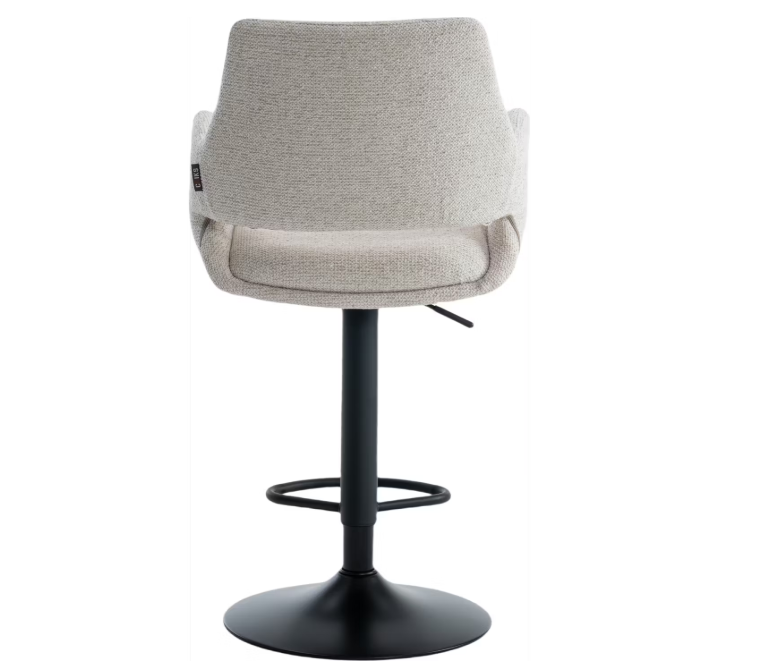 Criks Design Monza Barkruk - Verstelbaar 93-115 cm - 360° Draaibaar - Met Voetensteun - Beige
