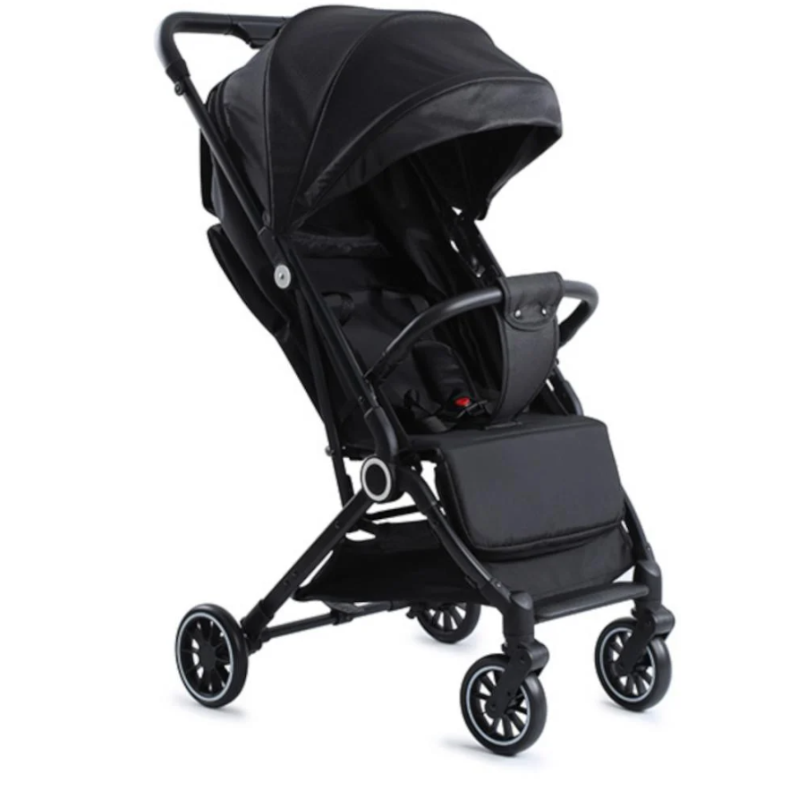 Kinderwagen - Eénhandig inklapbaar - Van geboorte tot 15 kg - Groot zonnescherm - Zwart