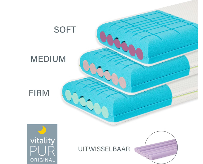 Vitality Pur Hypnos Kussen Soft 40x60 cm - Ergonomisch Hoofdkussen met Visco Schuim