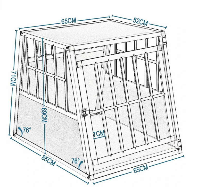 Eugad 0048HT aluminium honden transportbox - XL autobox - veilig reizen voor grote honden