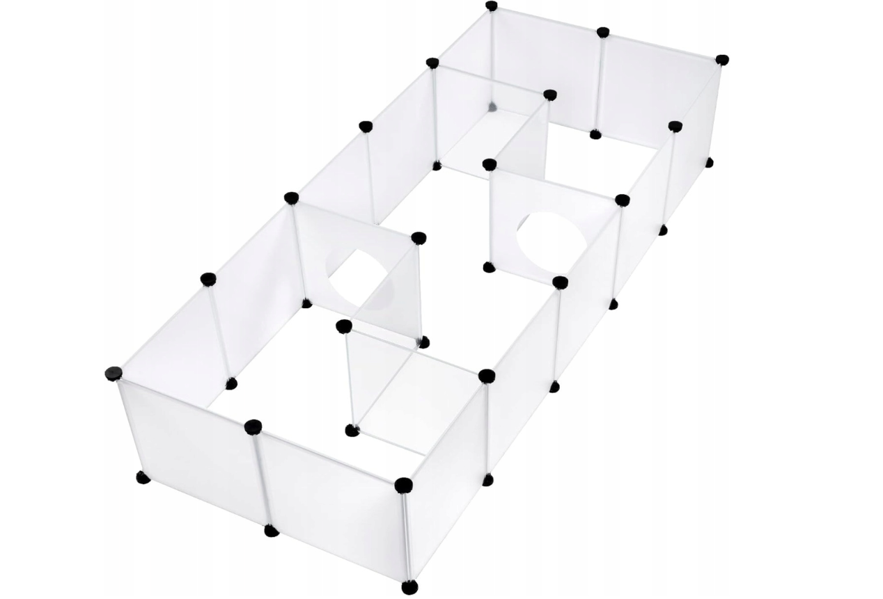 Woltu Opvouwbare Speelkooi voor Kleine Huisdieren - Wit - 175 x 75 x 35 cm