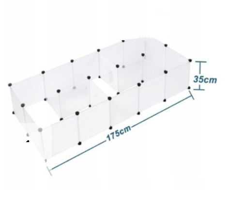 Woltu Opvouwbare Speelkooi voor Kleine Huisdieren - Wit - 175 x 75 x 35 cm