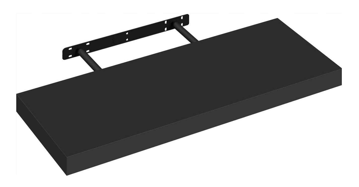 Esituro Hangende Wandplank Zwart 80 x 23 x 3,8 cm - Moderne Zwevende Boekenplank