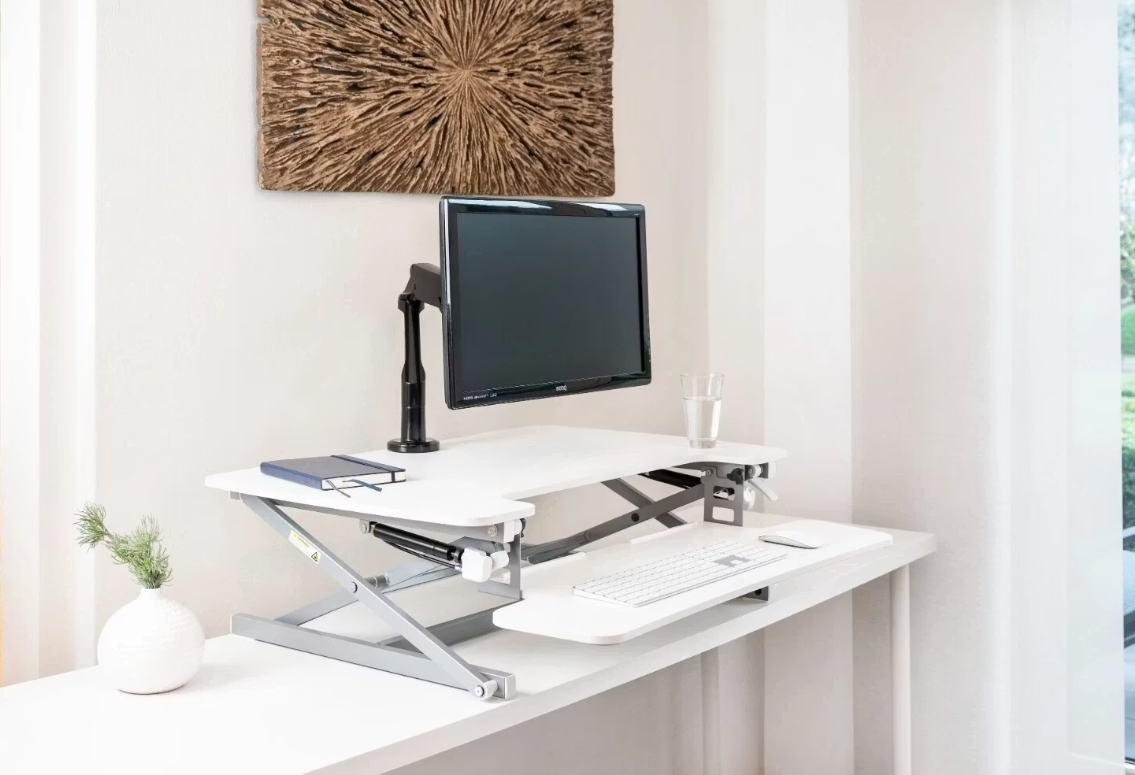 Vantage Flexdesk PC Werkplaats – Zit/Sta Bureau Converter – 89 x 59 cm – Verstelbaar 14–50 cm
