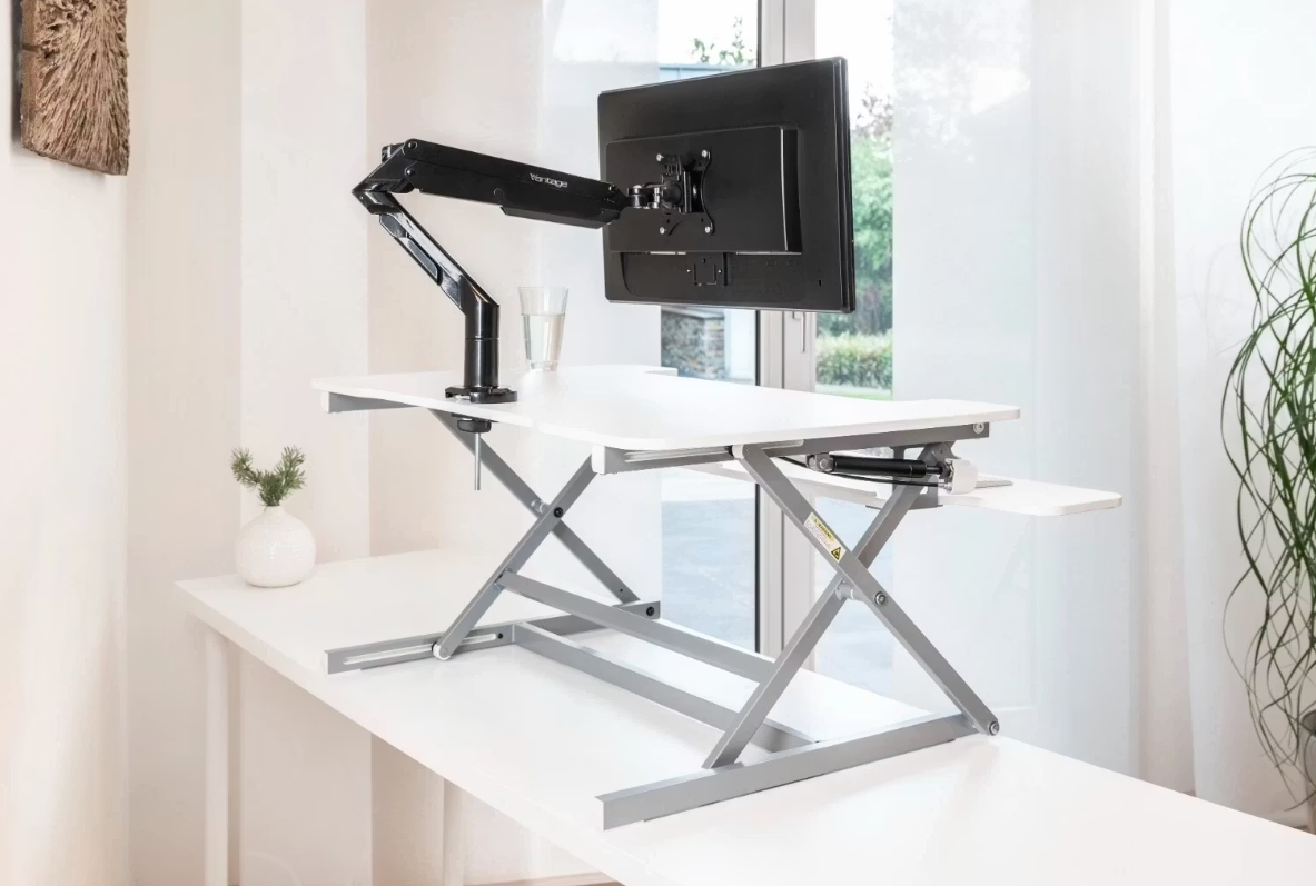 Vantage Flexdesk PC Werkplaats – Zit/Sta Bureau Converter – 89 x 59 cm – Verstelbaar 14–50 cm