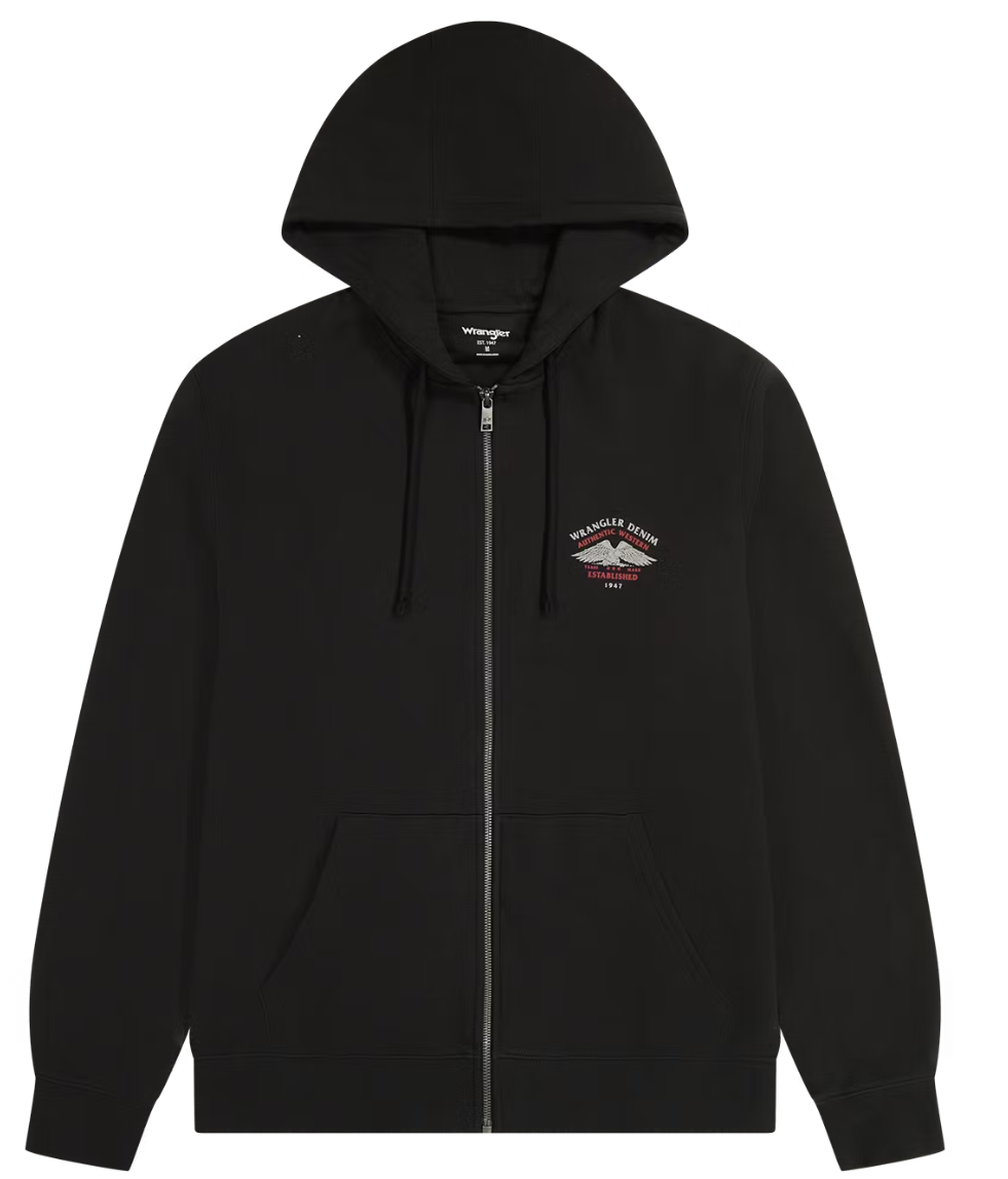 Wrangler Graphic Zip Hoodie 112362888 – Faded Black – Maat L