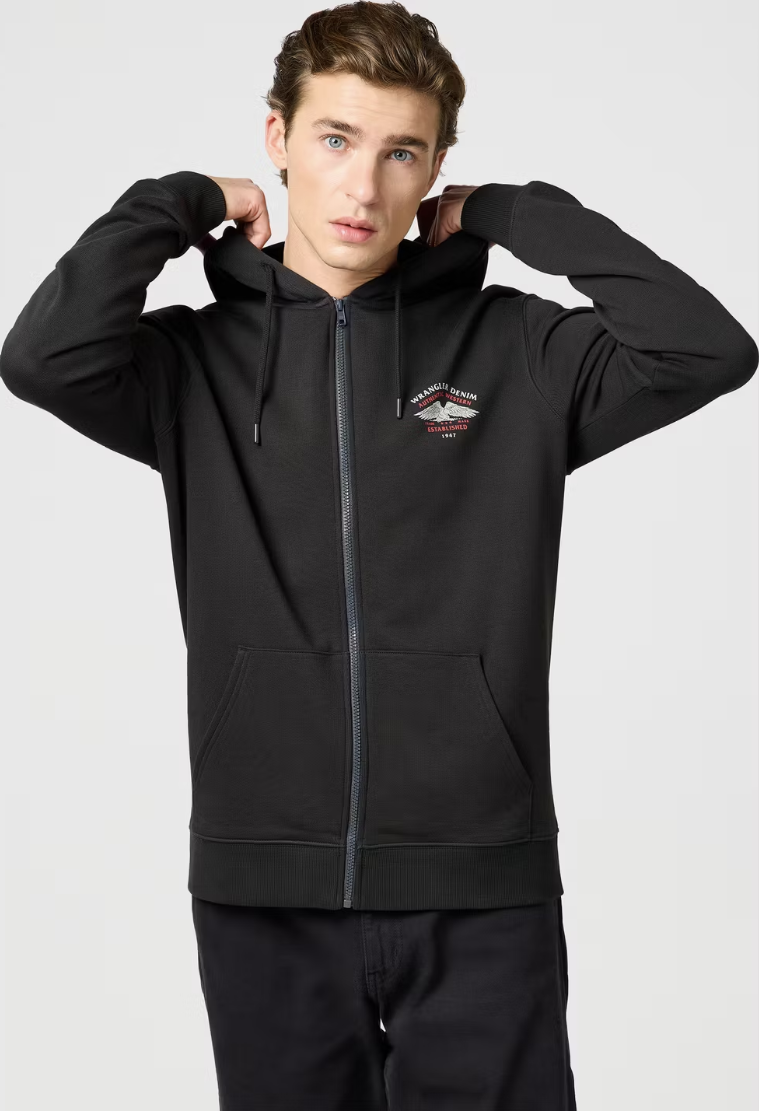 Wrangler Graphic Zip Hoodie 112362888 – Faded Black – Maat L